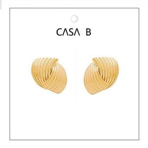 NEW!💫CASA B| Gold Geometric Wrap textured Statement Earrings